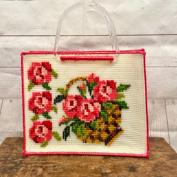 Vintage Needlepoint Tote Bag - Picture 2 of 6